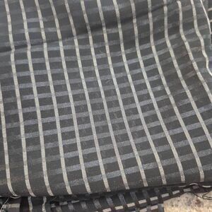 Fabric, Black & Silver Checked Georgette, Poly and Rayon, 1.25 yds x 45"